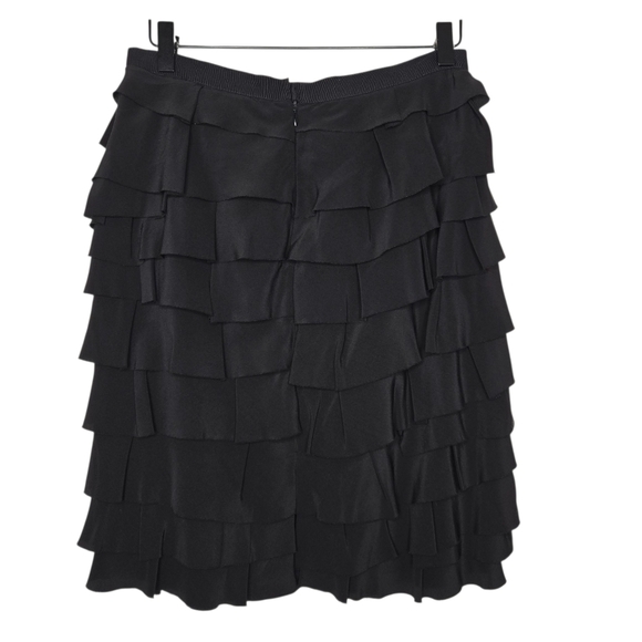 Doncaster Womens Black Tiered Ruffled Pure Silk Chiffon Pencil Skirt Size 2 - Picture 2 of 7